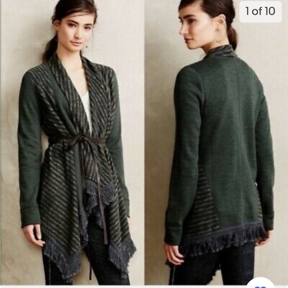 Anthropologie SATURDAY SUNDAY Elise Blanket Open Striped Cardigan Sweater - Picture 9 of 9